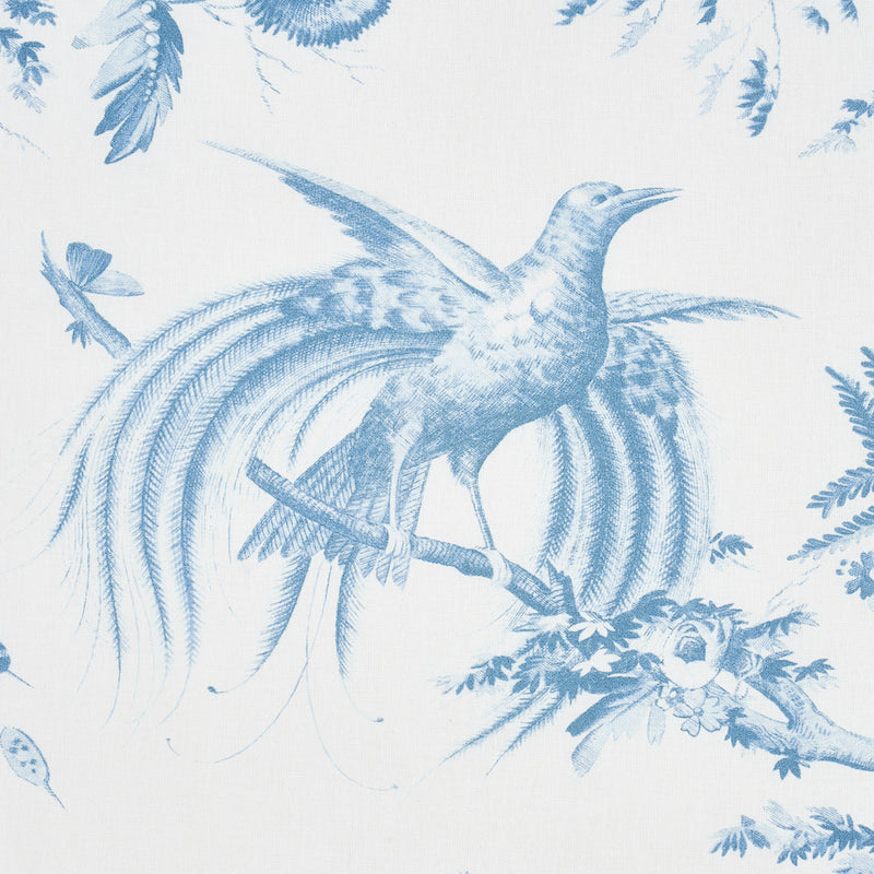 Schumacher Toile De La Prairie Blue Fabric 179570