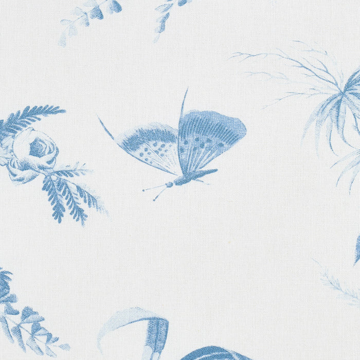 Schumacher Toile De La Prairie Blue Fabric Sample 179570