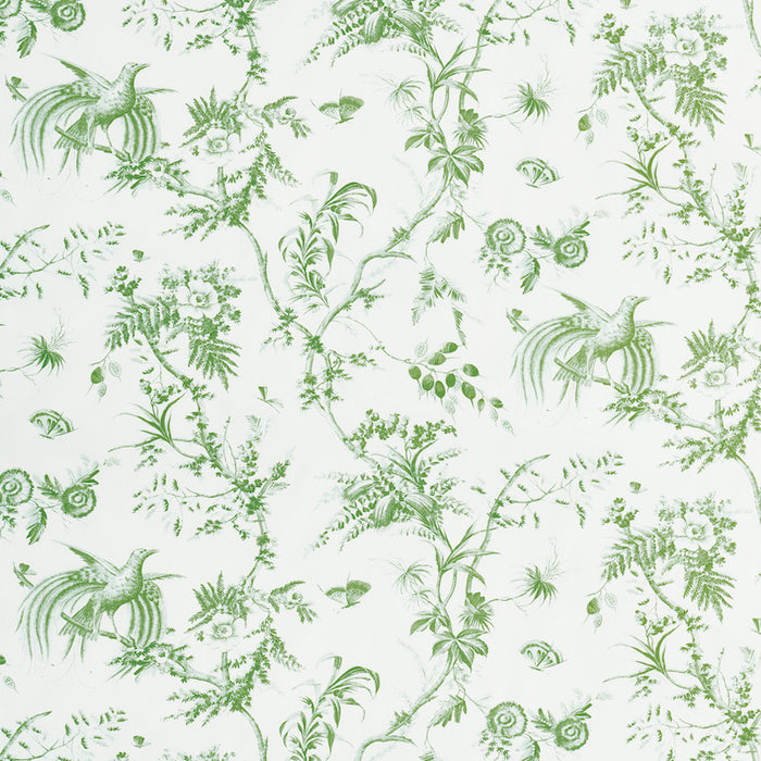 Schumacher Toile De La Prairie Green Fabric Sample 179571