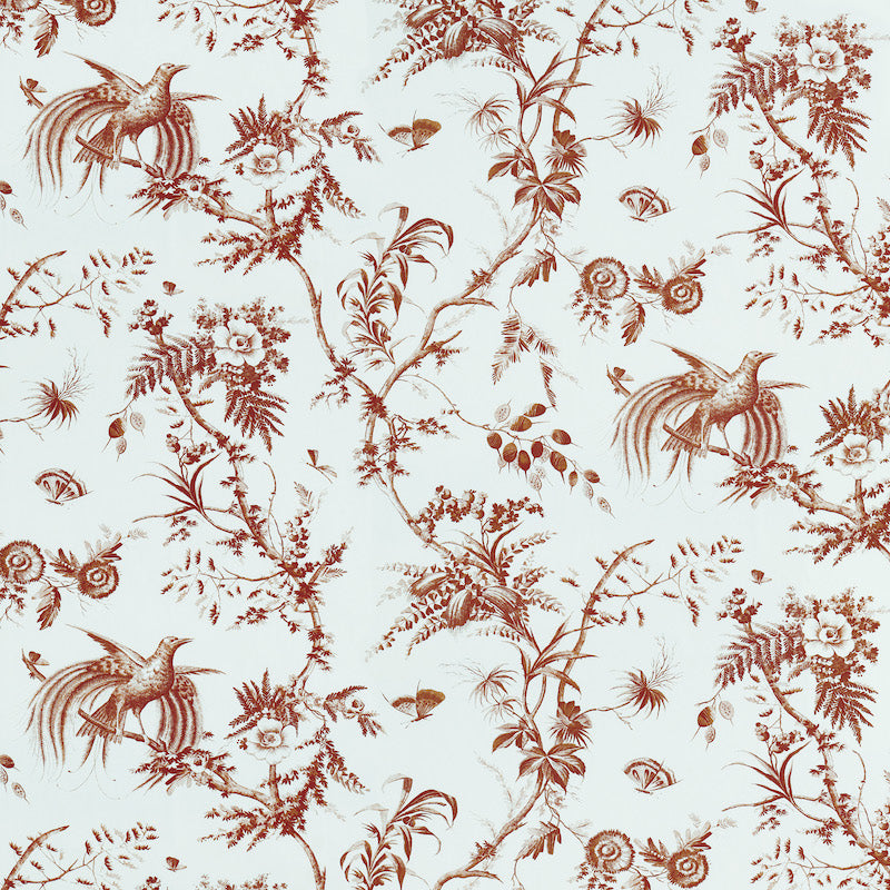 Schumacher Toile De La Prairie Brown Fabric Sample 179572