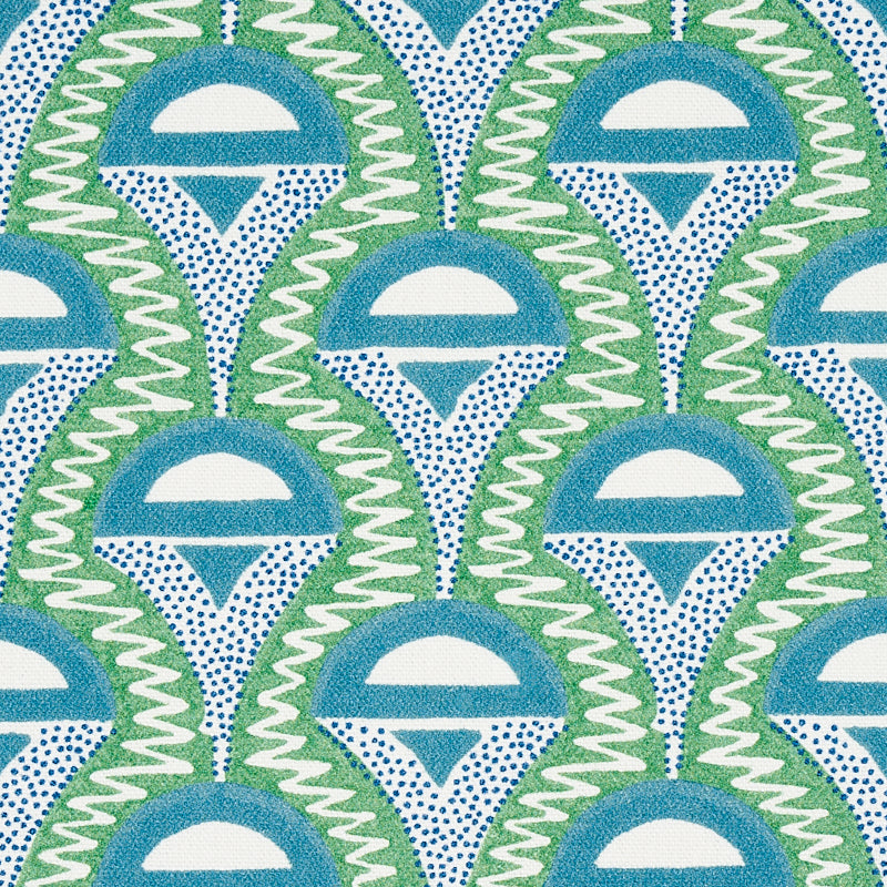 Schumacher Abelino Green & Peacock Fabric 179582