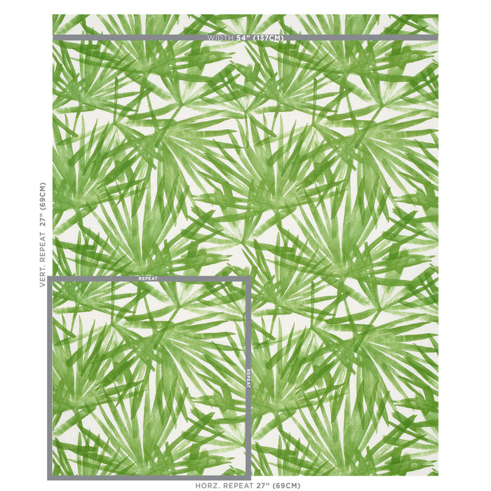 Schumacher Sunlit Palm Linen Green Fabric Sample 179601