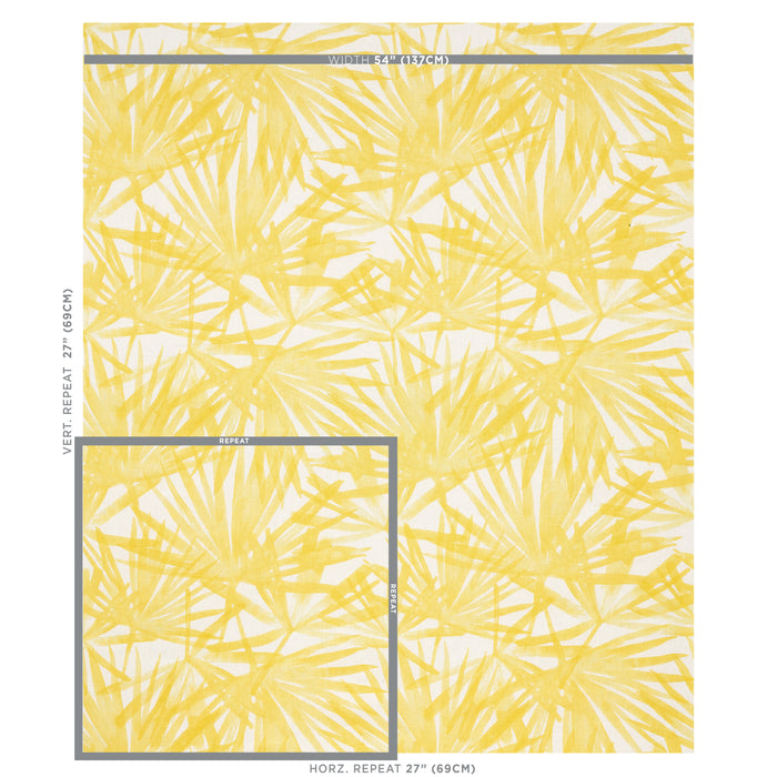 Schumacher Sunlit Palm Linen Yellow Fabric 179602