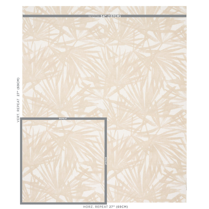 Schumacher Sunlit Palm Linen Sand Fabric 179603