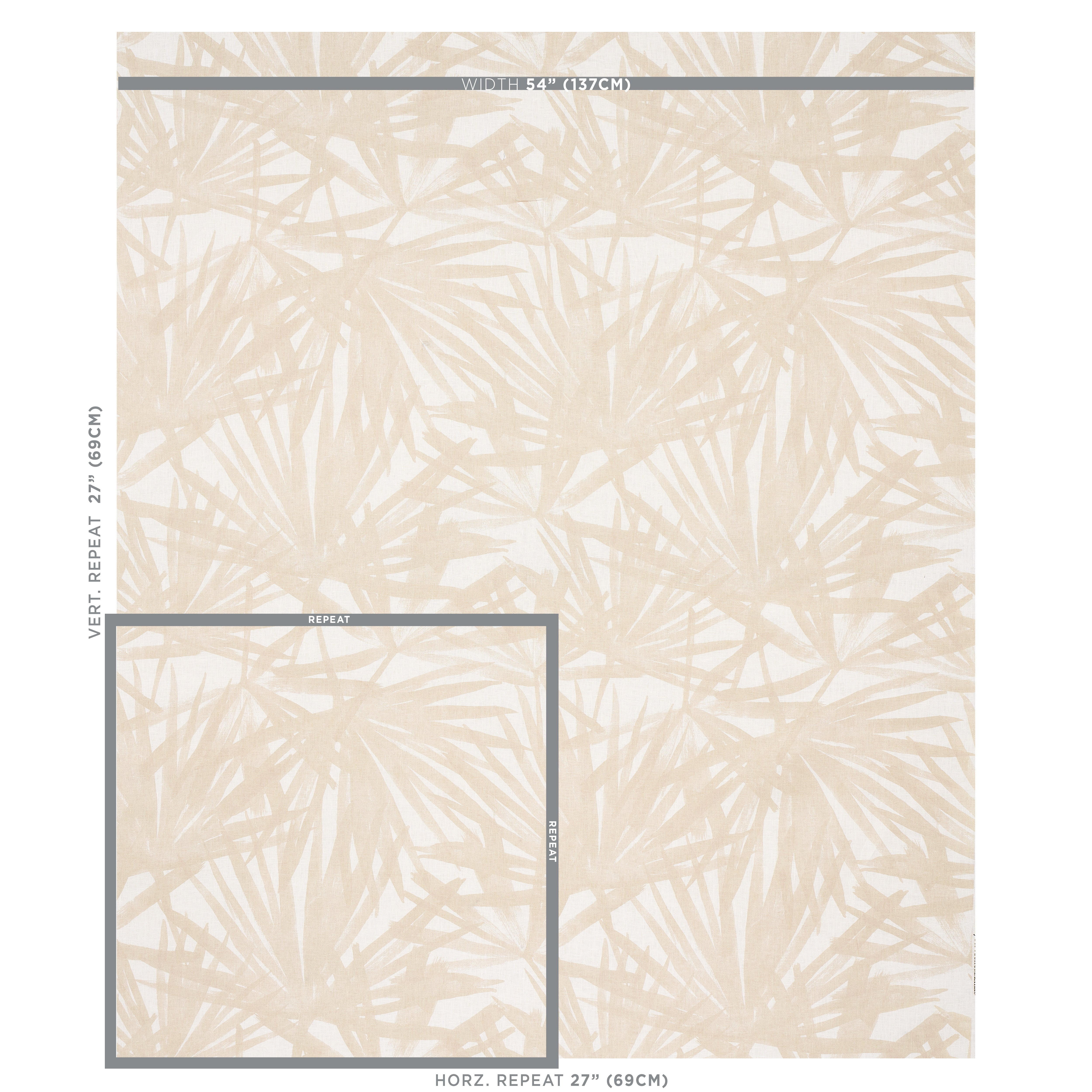 Schumacher Sunlit Palm Linen Sand Fabric Sample 179603