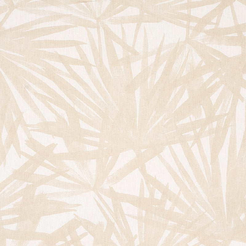 Schumacher Sunlit Palm Linen Sand Fabric Sample 179603