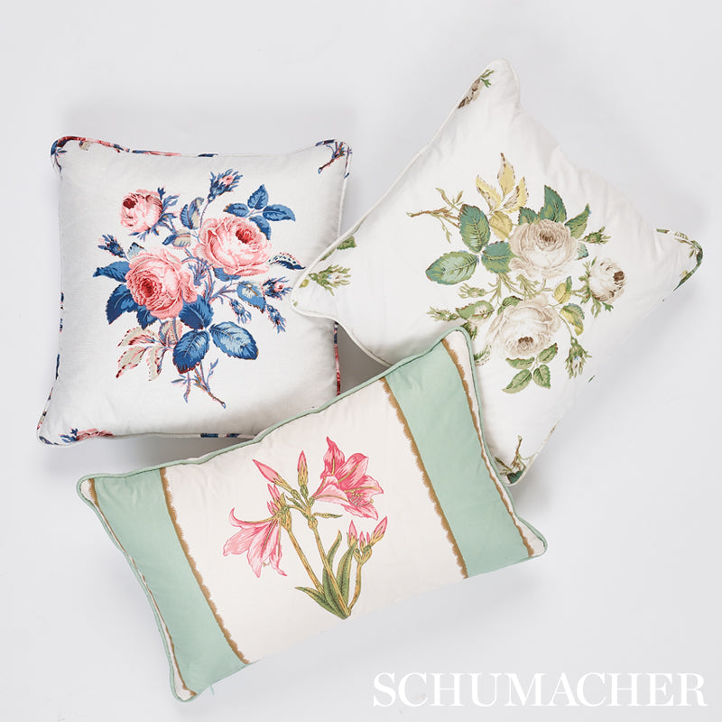 Schumacher Loudon Rose Rose & Blue Fabric 179632