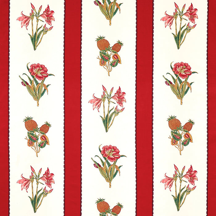 Schumacher Servilia Stripe Red Fabric Sample 179641