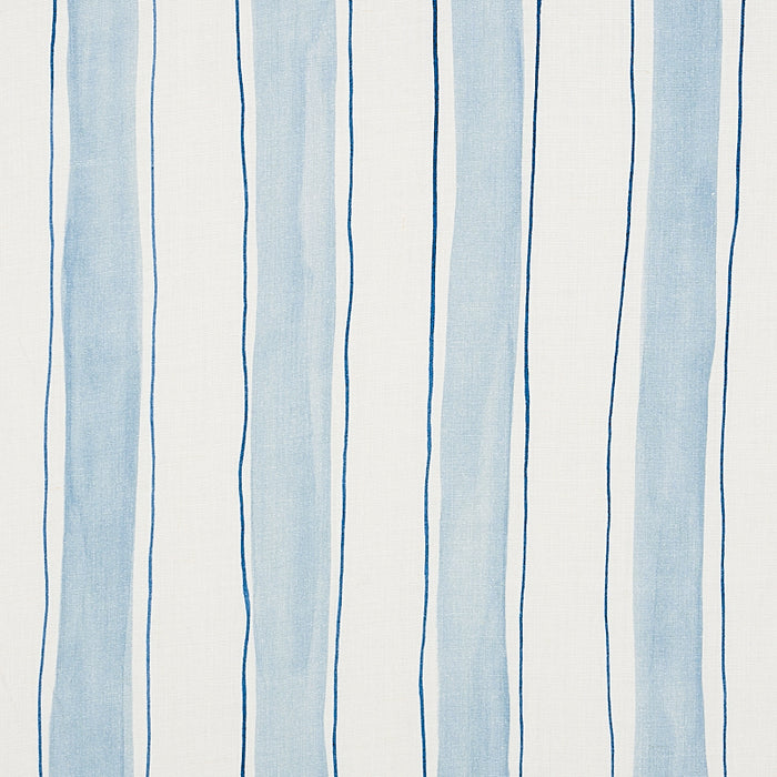 Schumacher Tracing Stripes Sky Fabric Sample 179700