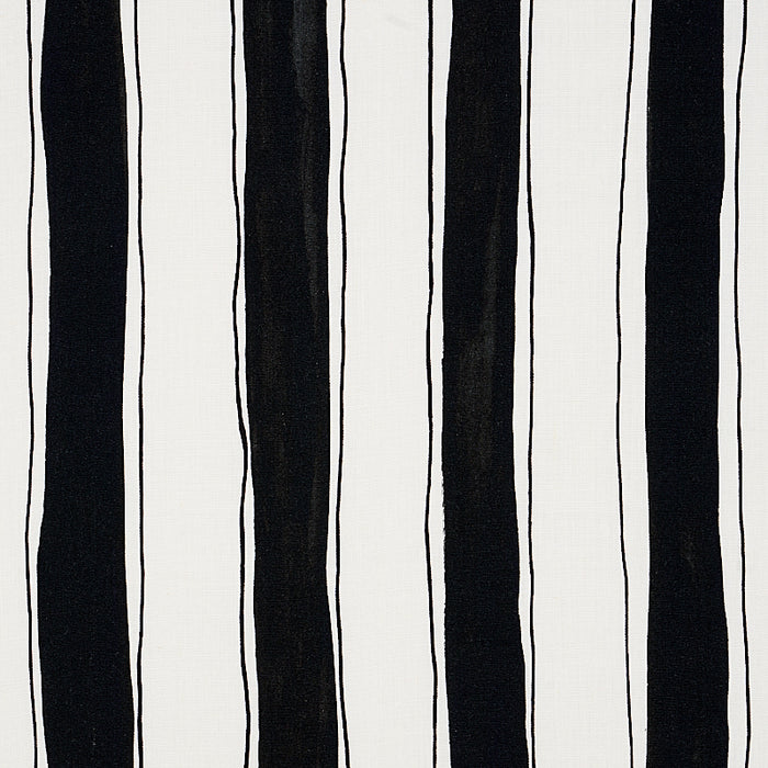 Schumacher Tracing Stripes Black Fabric Sample 179702