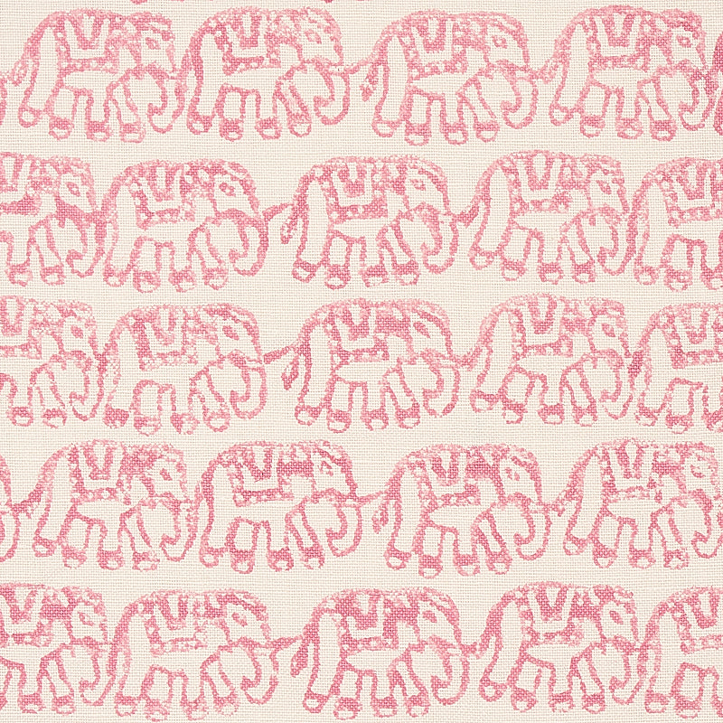 Schumacher Ellies Hand Block Print Rose Fabric Sample 179750