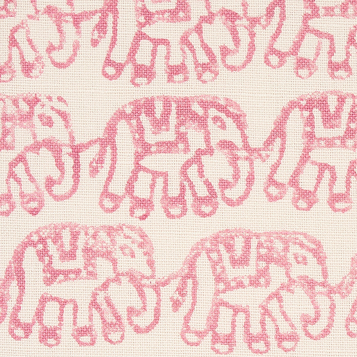 Schumacher Ellies Hand Block Print Rose Fabric Sample 179750