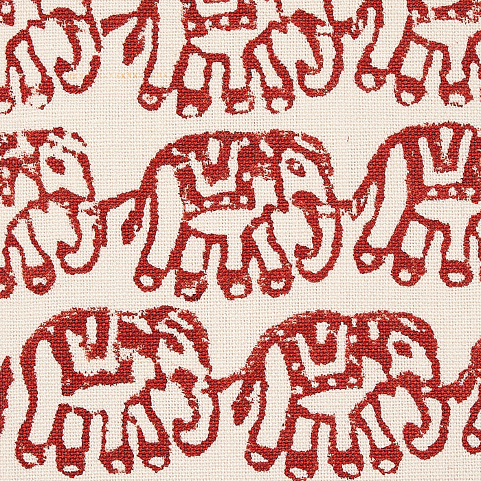 Schumacher Ellies Hand Block Print Rust Fabric Sample 179751