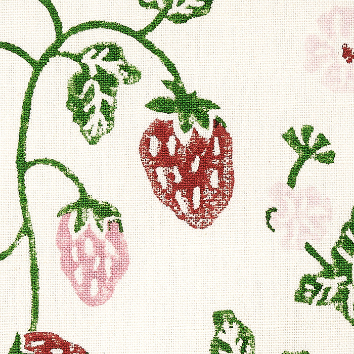 Schumacher Strawberry Hand Block Print Grass Fabric 179780