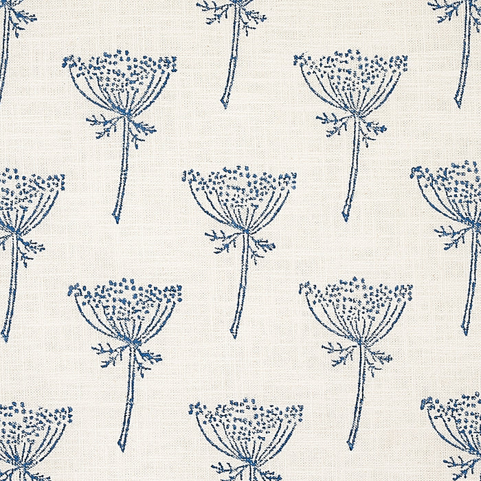 Schumacher Wild Carrot Hand Block Print Indigo Fabric 179810