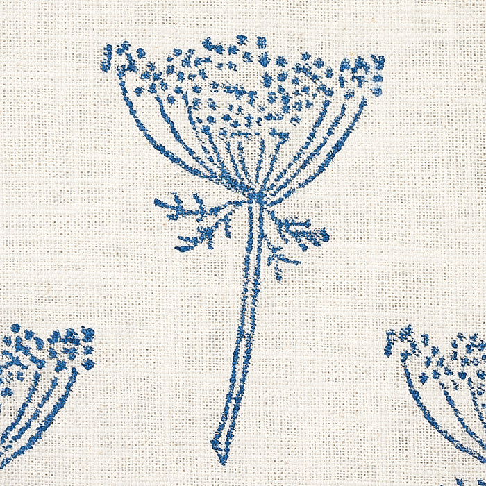 Schumacher Wild Carrot Hand Block Print Indigo Fabric 179810