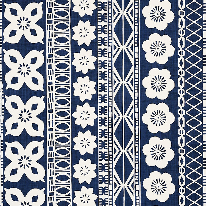 Schumacher Mrs. Howell Indigo Fabric 179872