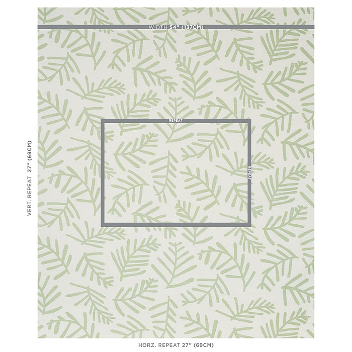 Schumacher Tiah Cove Sage Leaf Fabric 179910