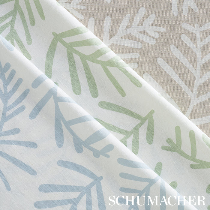 Schumacher Tiah Cove Sage Leaf Fabric 179910