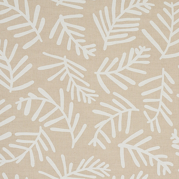 Schumacher Tiah Cove Ivory On Natural Fabric Sample 179912