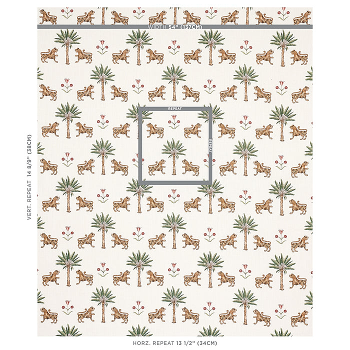 Schumacher Tiger Palm Cocoa Fabric Sample 179930