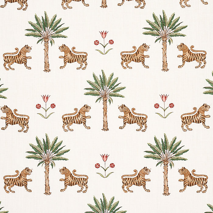 Schumacher Tiger Palm Cocoa Fabric Sample 179930