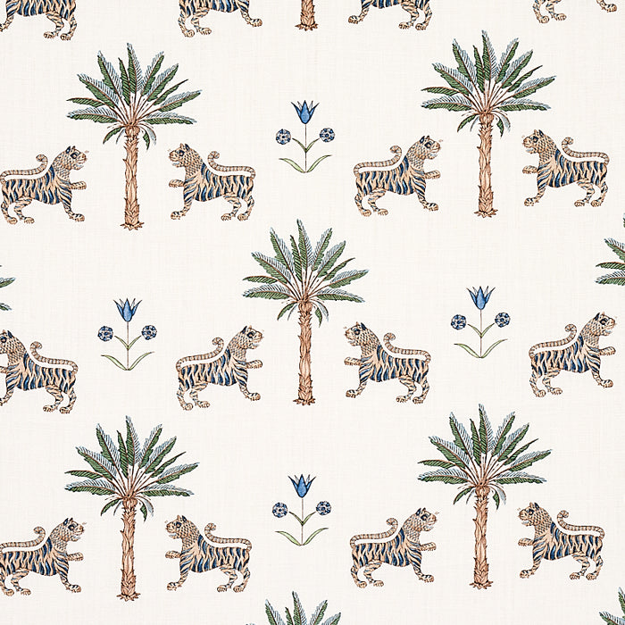 Schumacher Tiger Palm Delft Fabric 179931