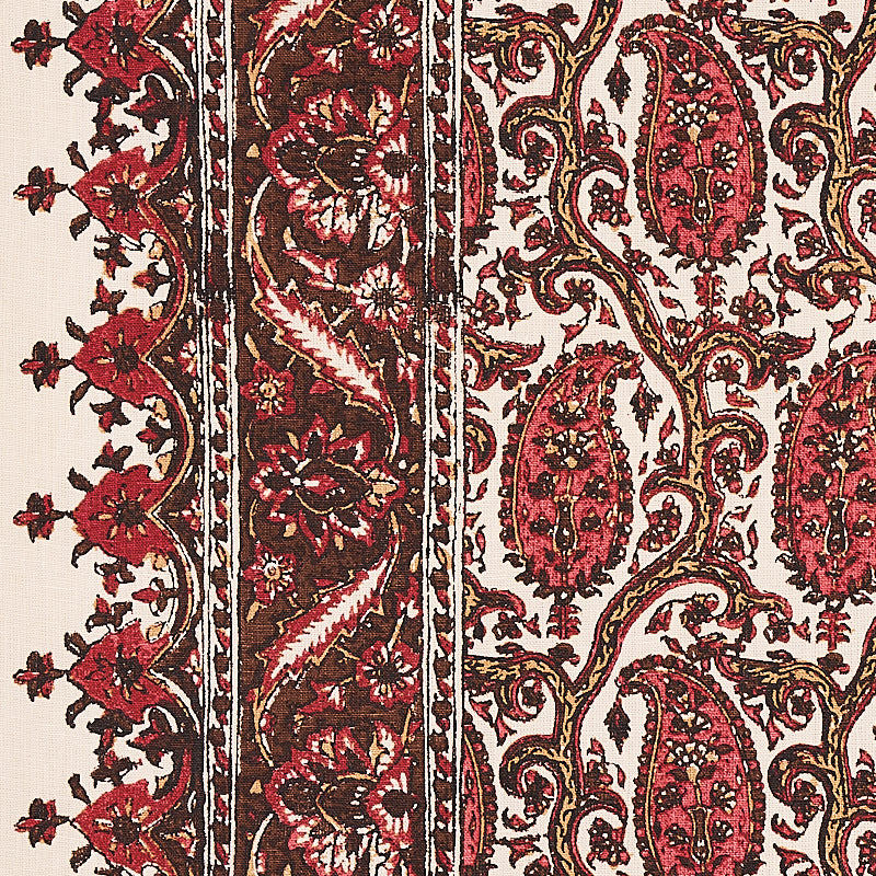 Schumacher Daria Paisley Maroon Fabric 179960