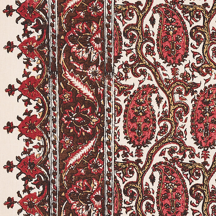 Schumacher Daria Paisley Maroon Fabric Sample 179960