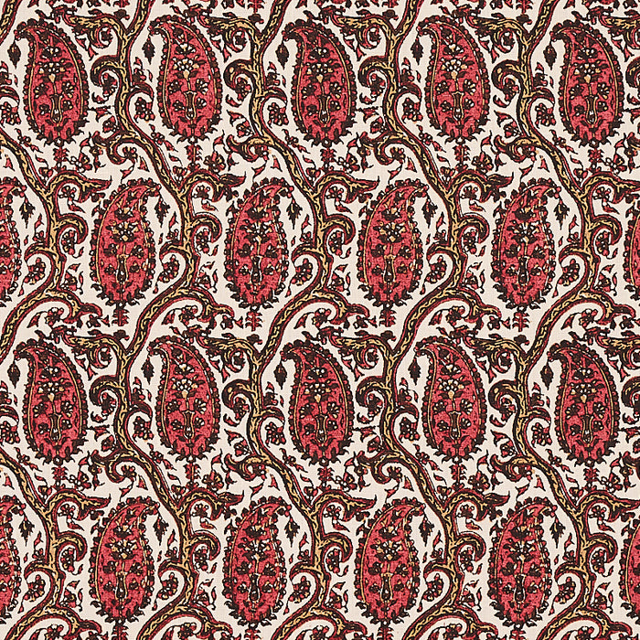 Schumacher Daria Paisley Maroon Fabric Sample 179960