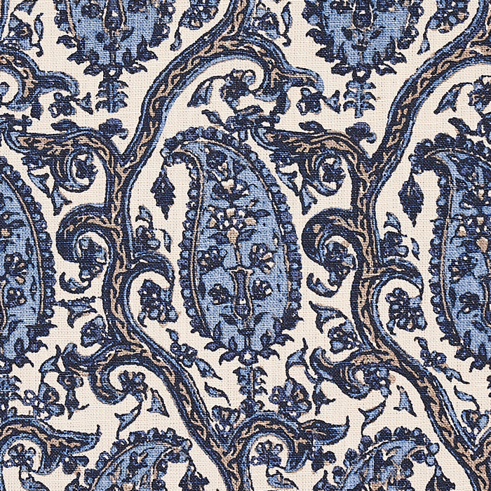 Schumacher Daria Paisley Indigo Fabric 179961