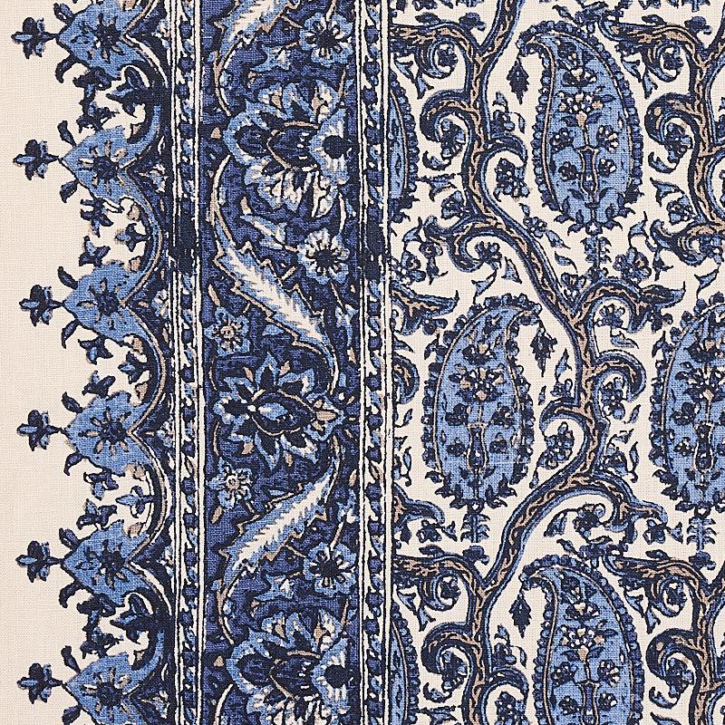 Schumacher Daria Paisley Indigo Fabric Sample 179961