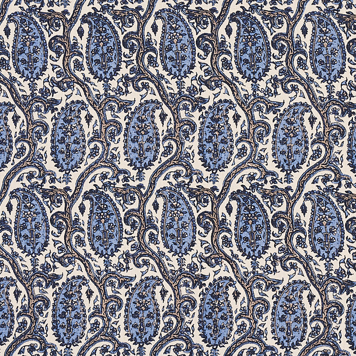 Schumacher Daria Paisley Indigo Fabric Sample 179961