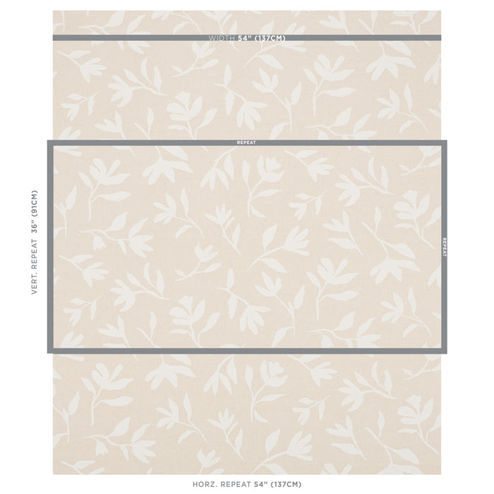 Schumacher Laurel White On Unbleached Fabric 180012