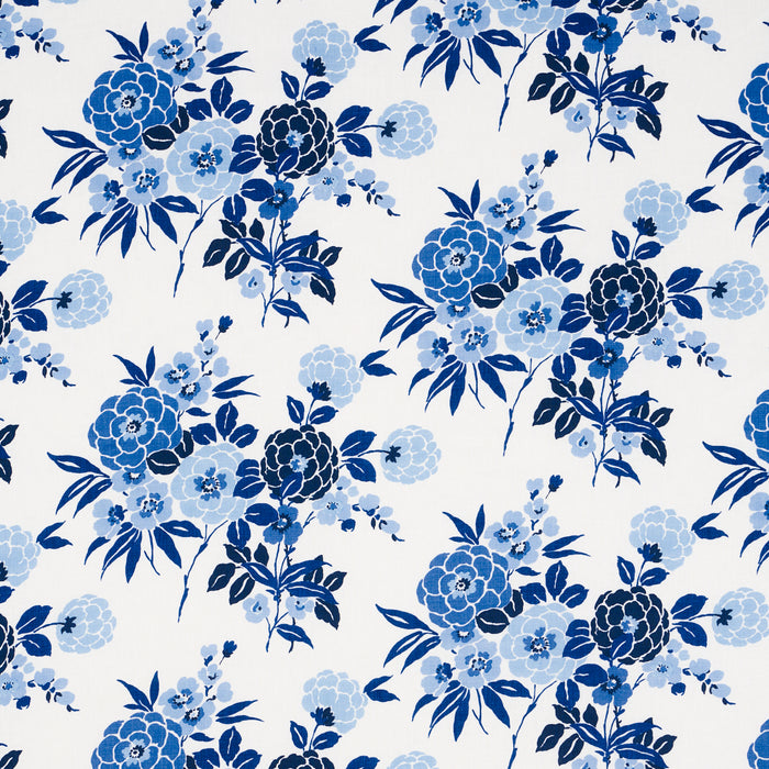 Schumacher Valentina Floral Blue Fabric Sample 180020