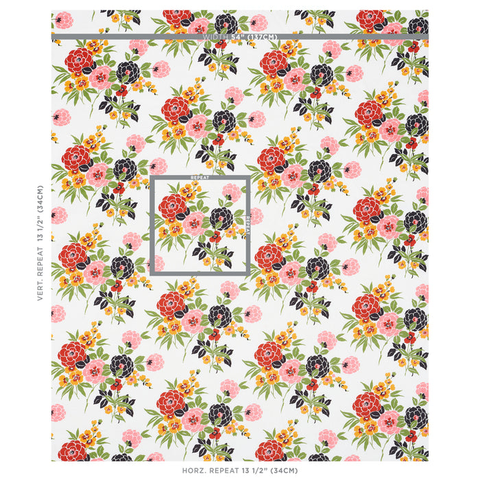 Schumacher Valentina Floral Multicolor Fabric 180022