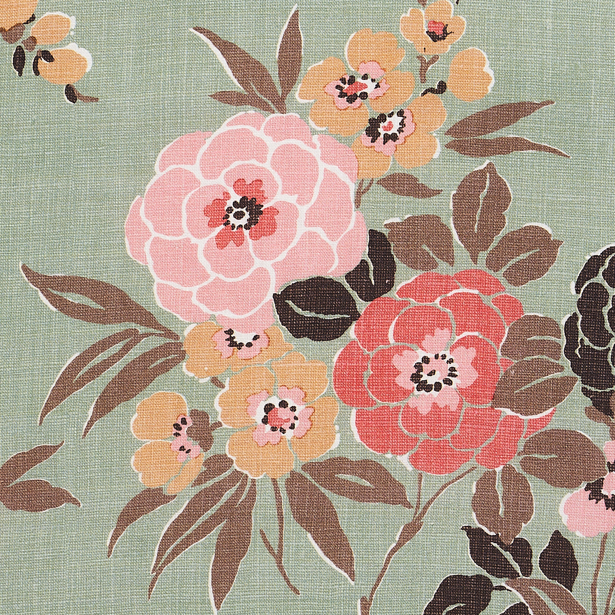 Schumacher Valentina Floral Green Fabric 180023