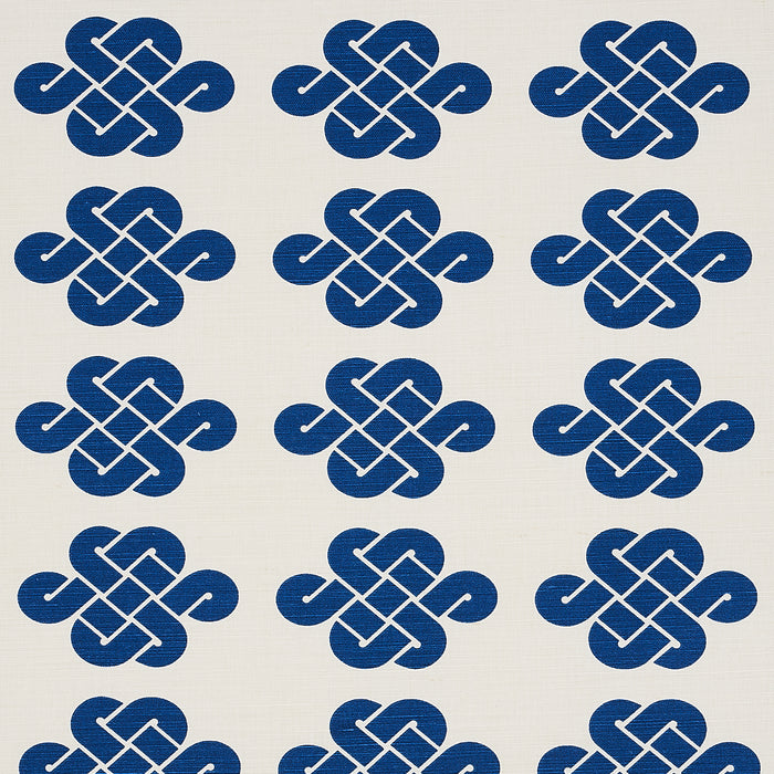 Schumacher Penelope Knot Blue Fabric 180031