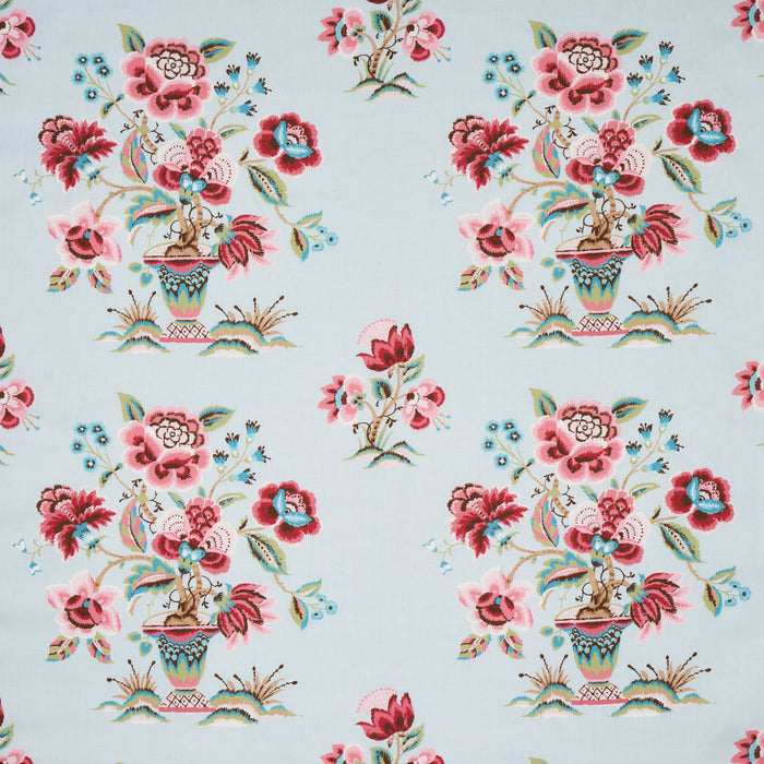 Schumacher Ashford Linen Rose And Sky Fabric 180040