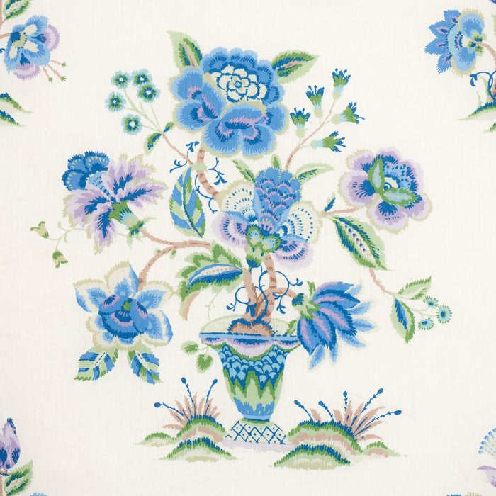 Schumacher Ashford Linen Cornflower And Lilac Fabric 180041