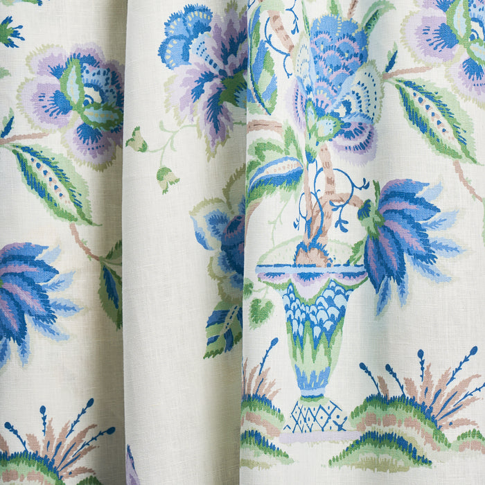 Schumacher Ashford Linen Cornflower And Lilac Fabric 180041