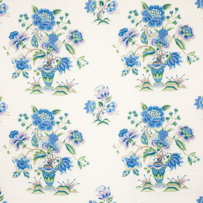 Schumacher Ashford Linen Cornflower And Lilac Fabric 180041