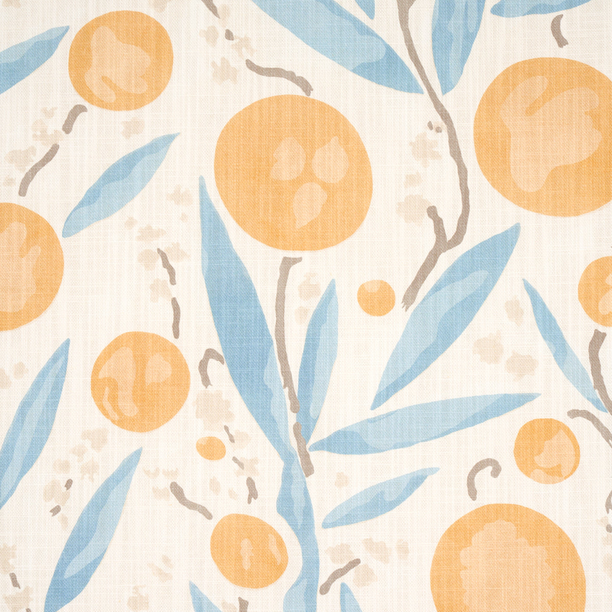 Schumacher Mirabelle Yellow And Sky Fabric 180060