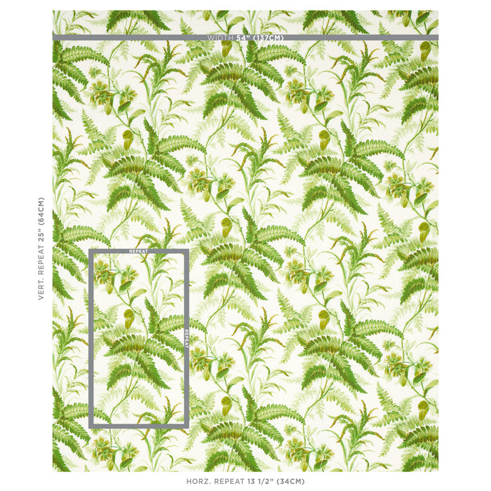 Schumacher Myers Fern Linen Tropical Fabric Sample 180100