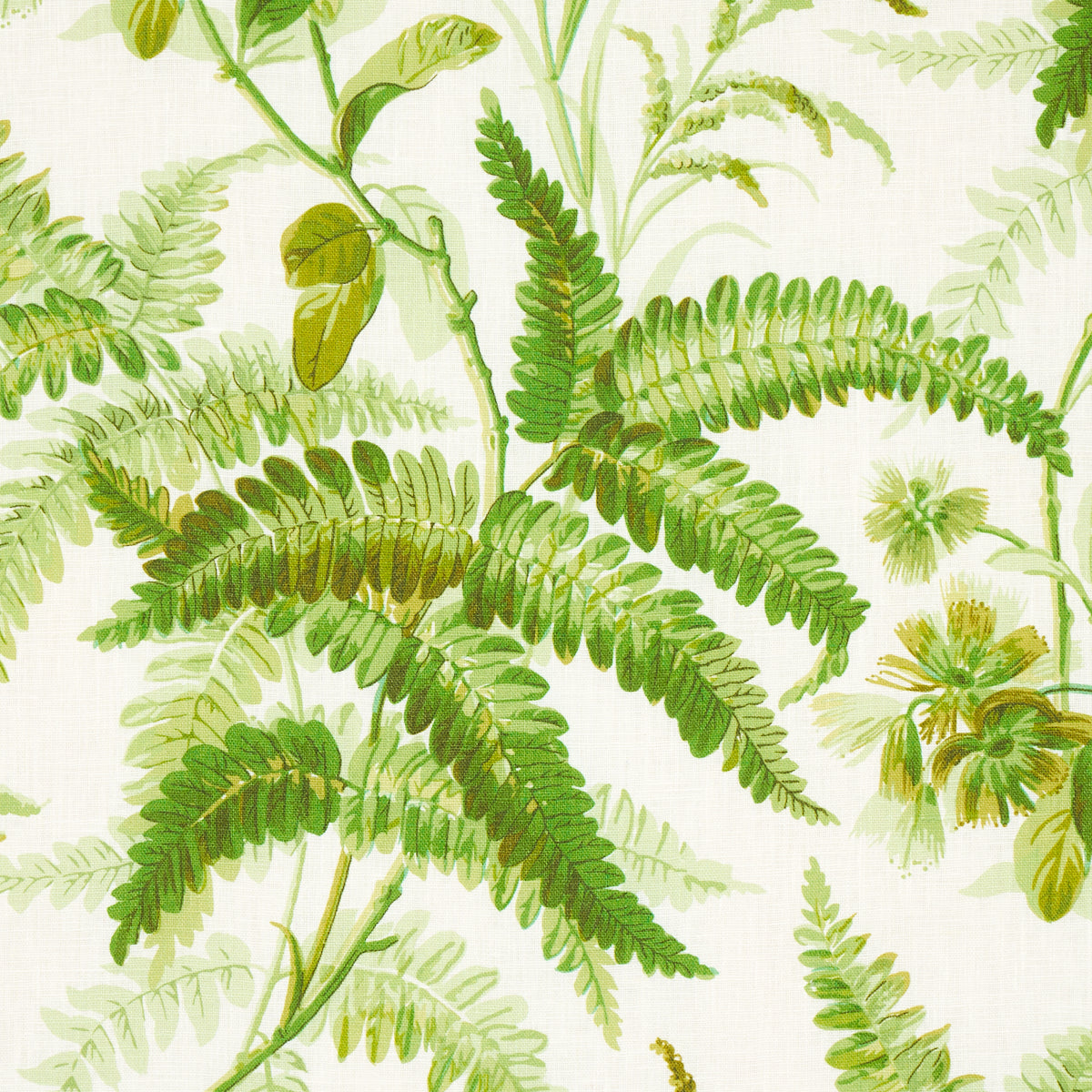 Schumacher Myers Fern Linen Tropical Fabric Sample 180100