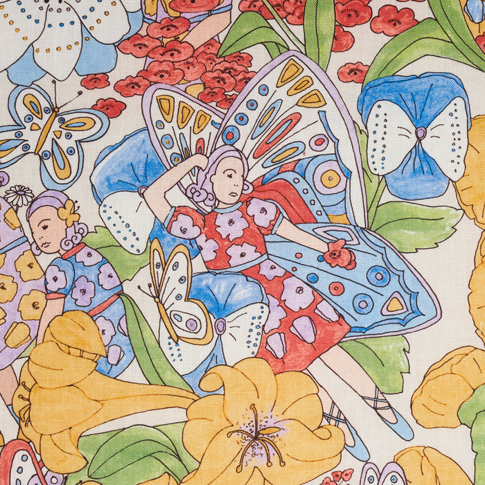 Schumacher Fairie Garden Yellow And Ivory Fabric Sample 180140