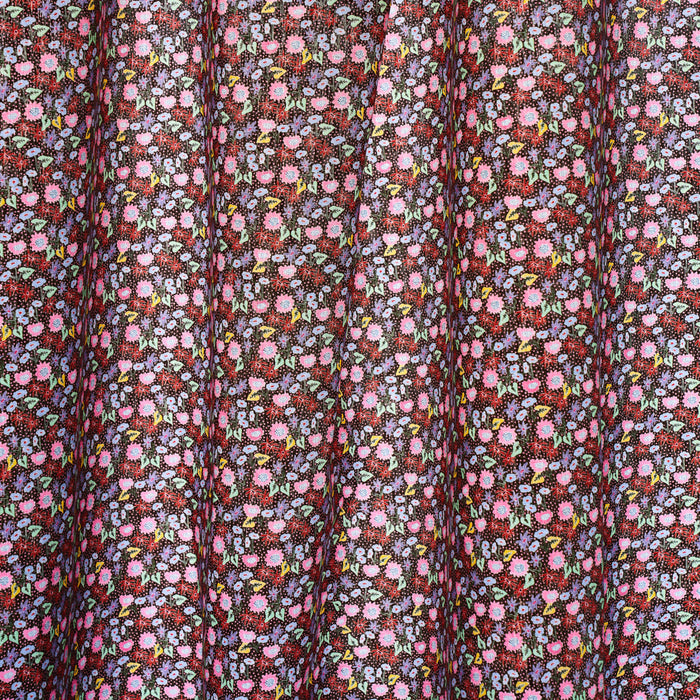 Schumacher Calico Multi On Brown Fabric 180171