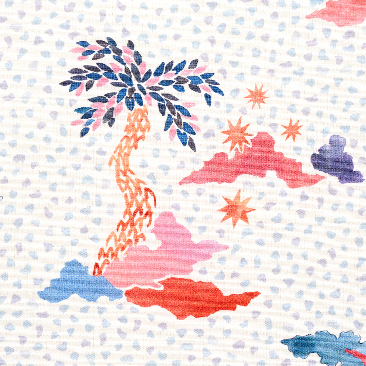 Schumacher Valletta Sky And Pink Fabric Sample 180190