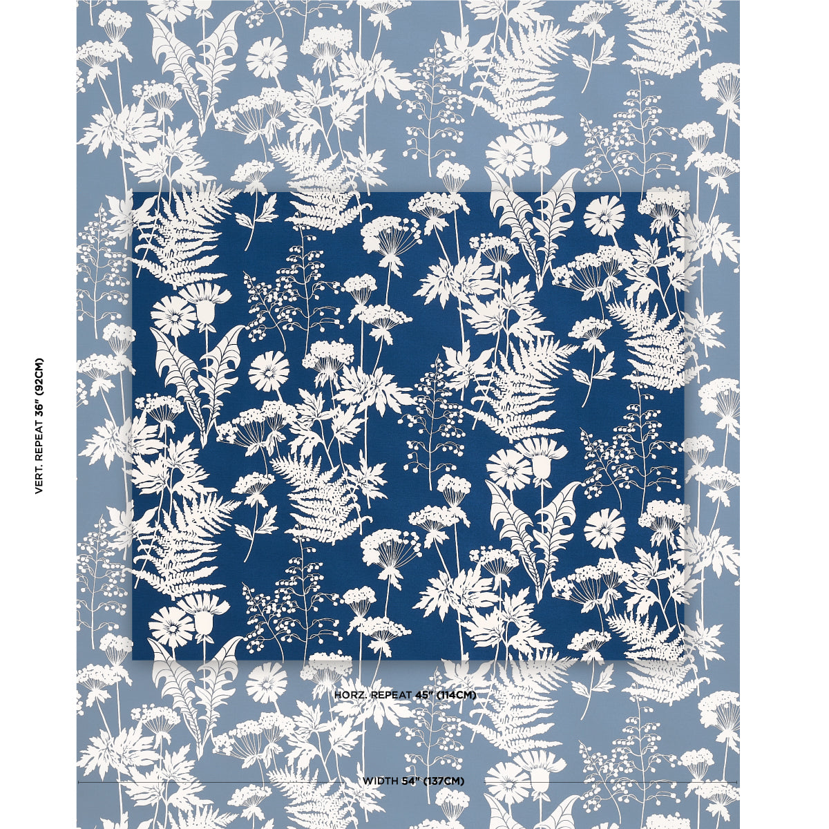 Schumacher Spring Floral Indoor/Outdoor Navy Fabric 180220