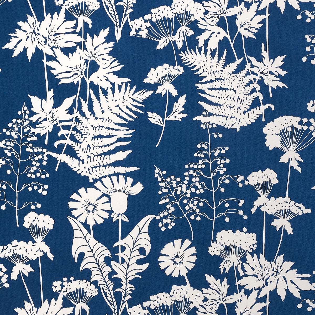 Schumacher Spring Floral Indoor/Outdoor Navy Fabric Sample 180220